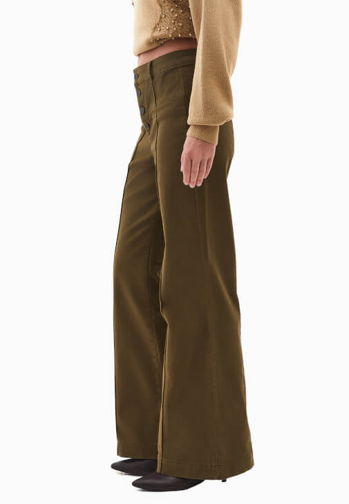 Wide-Leg Pantolon ve Dantelli Kazak Kombini