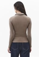 Bayan Kum Beji Polo Yaka Çıtçıtlı Tişört