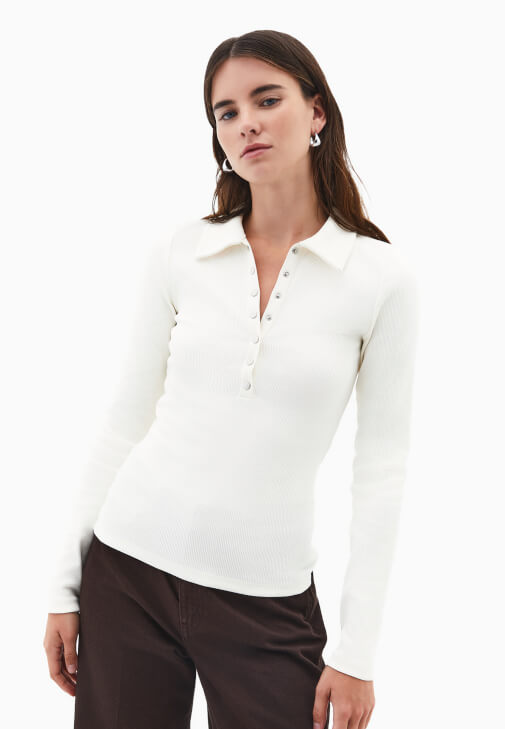 Polo Yaka Çıtçıtlı Tişört - Görsel 2