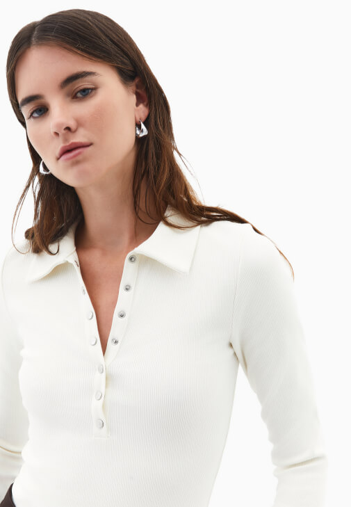 Polo Yaka Çıtçıtlı Tişört - Görsel 3