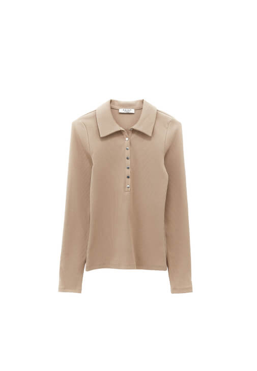 Çıtçıtlı Polo Yaka Tişört ve Pantolon Kombini