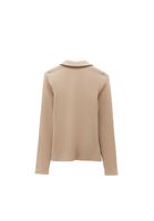 Bayan Bej Polo Yaka Çıtçıtlı Tişört