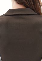 Bayan Kahverengi Polo Yaka Çıtçıtlı Tişört