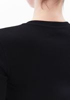 Women Black Tshirt with Snap Fastenening Detail