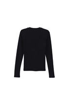 Women Black Tshirt with Snap Fastenening Detail