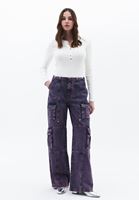 Women Cream Tshirt with Snap Fastenening Detail