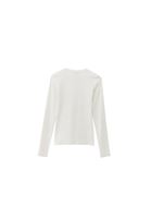 Women Cream Tshirt with Snap Fastenening Detail