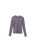 Women Grey Tshirt with Snap Fastenening Detail