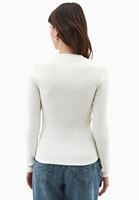 Bayan Krem Çıtçıt Detaylı Tişört 