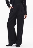 Bayan Siyah Ultra Yüksek Bel Straight-Fit Pantolon