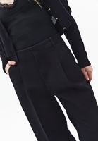 Bayan Siyah Ultra Yüksek Bel Straight-Fit Pantolon