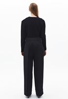 Bayan Siyah Ultra Yüksek Bel Straight-Fit Pantolon