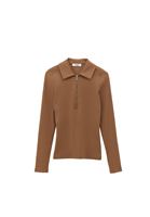 Bayan Kahverengi Polo Yaka Tişört