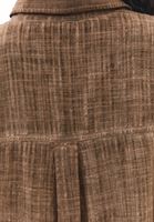 Bayan Kahverengi Yıkamalı Oversize Cepli Gömlek