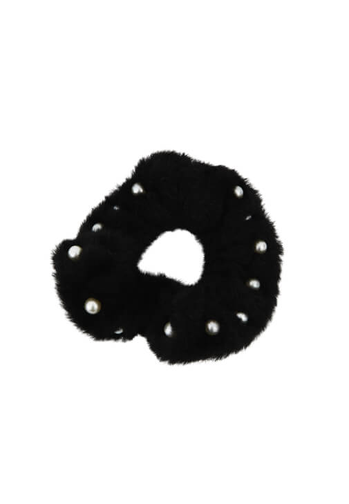 Siyah Peluş Saç Tokası