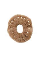 Bayan Bej Peluş Saç Tokası