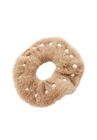 Bayan Bej Peluş Saç Tokası