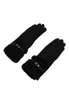 Bayan Siyah Peluş Detaylı Eldiven