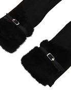 Bayan Siyah Peluş Detaylı Eldiven