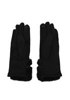 Bayan Siyah Peluş Detaylı Eldiven