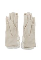 Bayan Krem Peluş Detaylı Eldiven