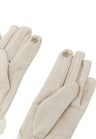 Bayan Krem Peluş Detaylı Eldiven
