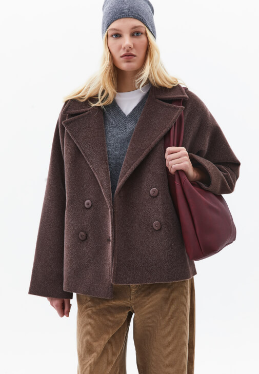  Yumuşak Dokulu Oversize Kaban