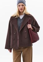 Bayan Kahverengi Yumuşak Dokulu Oversize Kaban