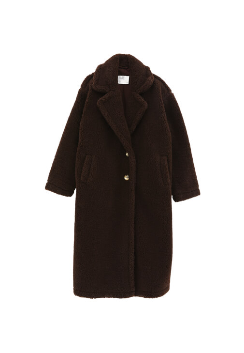 Düğmeli Kaban ve Barrel-Fit Pantolon Kombini