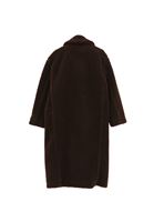 Bayan Kahverengi Düğmeli Uzun Kaban