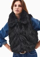 Bayan Siyah Vegan Kürk Yelek