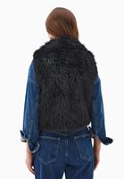 Bayan Siyah Vegan Kürk Yelek