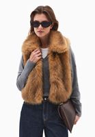 Bayan Bej Vegan Kürk Yelek