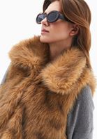 Bayan Bej Vegan Kürk Yelek