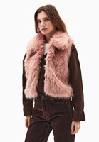 Bayan Pembe Vegan Kürk Yelek