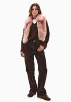 Bayan Pembe Vegan Kürk Yelek