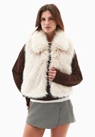 Bayan Krem Vegan Kürk Yelek