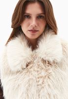 Bayan Krem Vegan Kürk Yelek