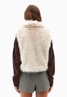 Bayan Krem Vegan Kürk Yelek