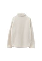 Bayan Krem Fermuarlı Sweatshirt