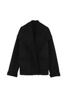 Bayan Siyah Çift Taraflı Giyilebilir Ceket