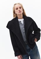 Bayan Siyah Çift Taraflı Giyilebilir Ceket