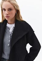 Bayan Siyah Çift Taraflı Giyilebilir Ceket