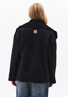 Bayan Siyah Çift Taraflı Giyilebilir Ceket