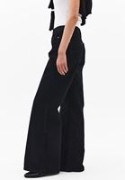 Bayan Siyah Yüksek Bel Wide-Leg Pantolon