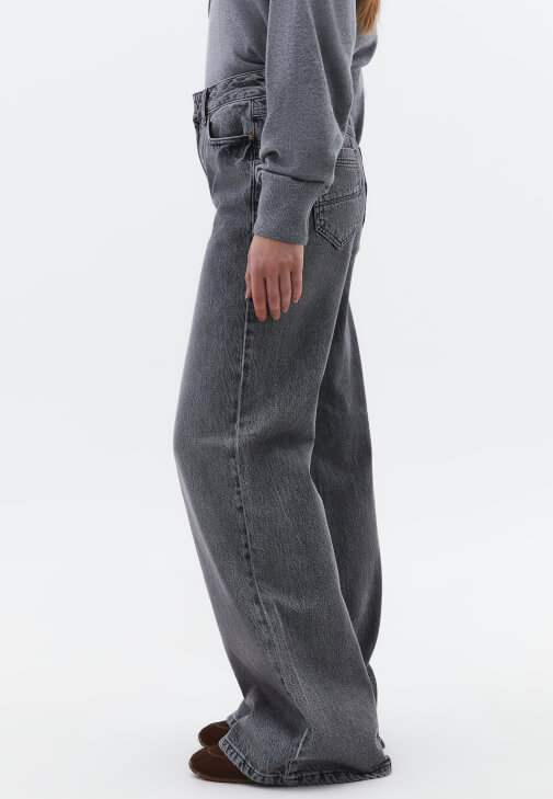 Yüksek Bel Denim ve Ceket Kombini