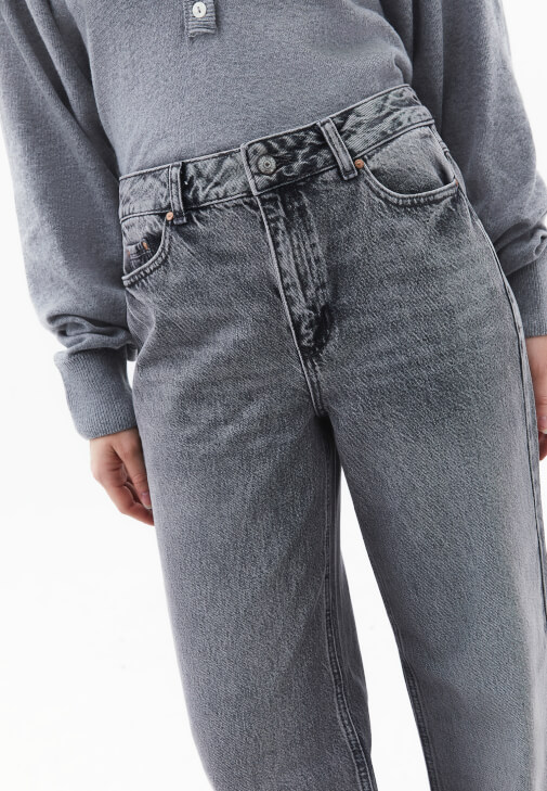 Yüksek Bel Denim ve Ceket Kombini