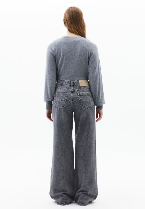 Yüksek Bel Denim ve Ceket Kombini