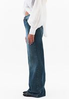 Bayan Mavi Yüksek Bel Wide-Leg Pantolon