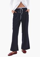 Bayan Lacivert Orta Bel Straight-Fit Pantolon